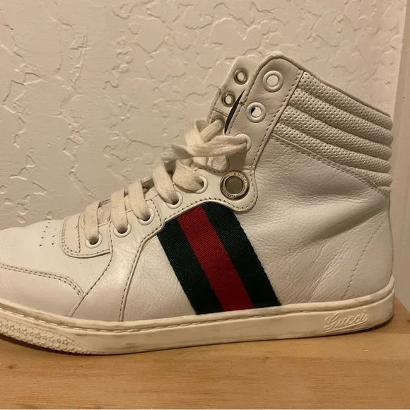 Gucci★素敵!Fabric White High-top Sneakers Gucci | Shoes | White Gucci High Top Sneakers | Poshmark